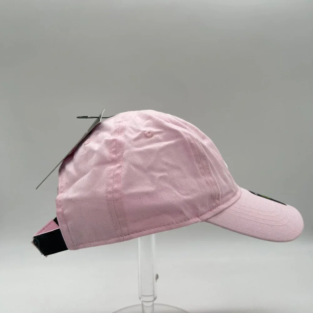 Nike Pink Foam Childrens Youth Adjustable Baseball Cap‎  Silver Swoosh Logo NEW